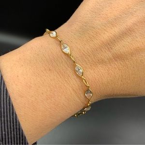 Sterling crystal link bracelet